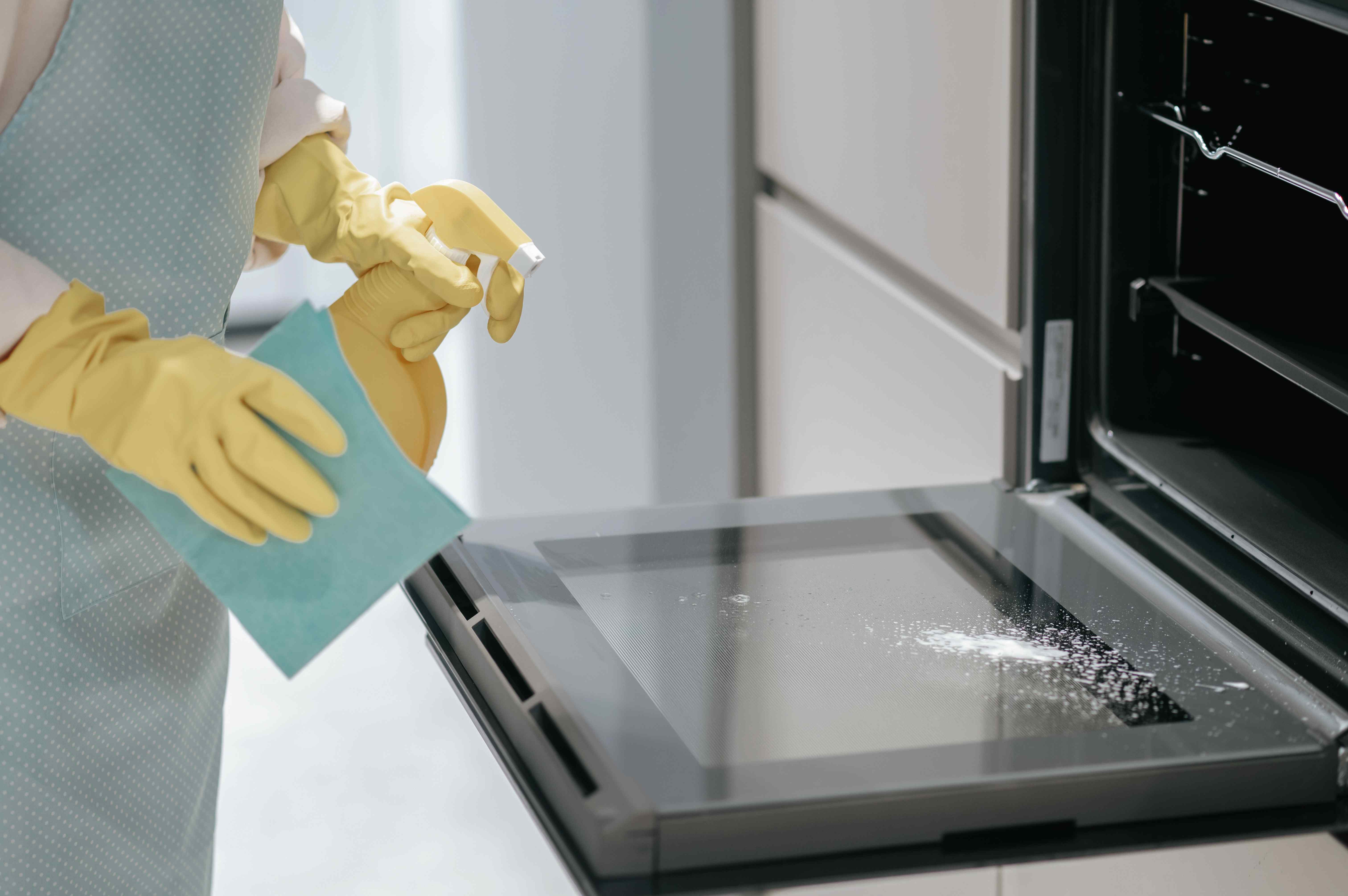 cleaning kitchen